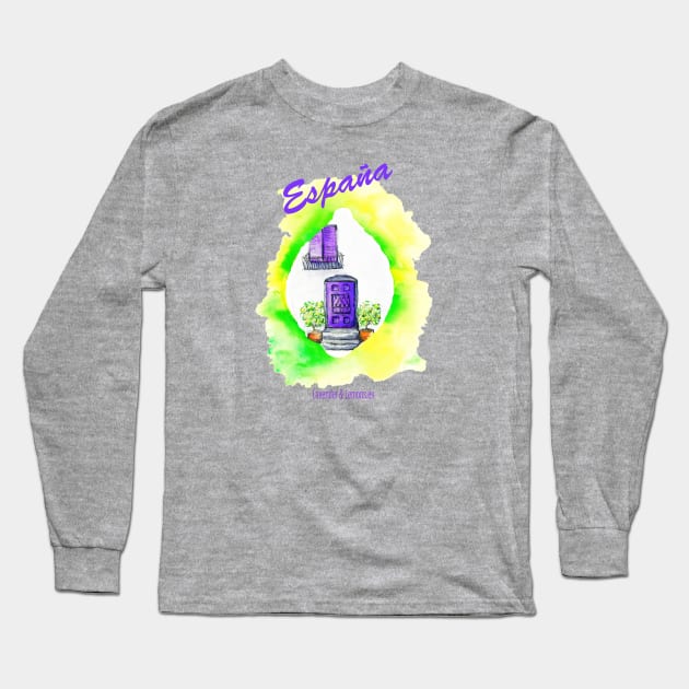 Espana Lavender Doorway & Lemon Trees Long Sleeve T-Shirt by Lavender and Lemons